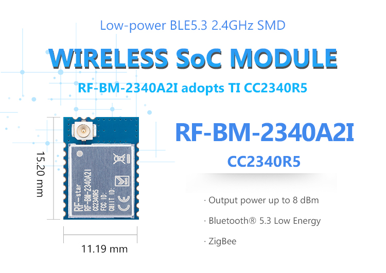 Size of CC2340 module RF-BM-2340A2I